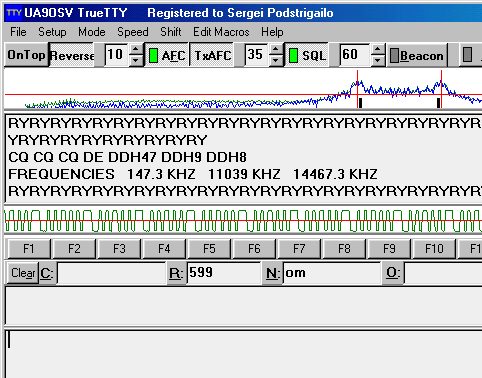 TrueTTY ham radio digital communications software Screenshot 1