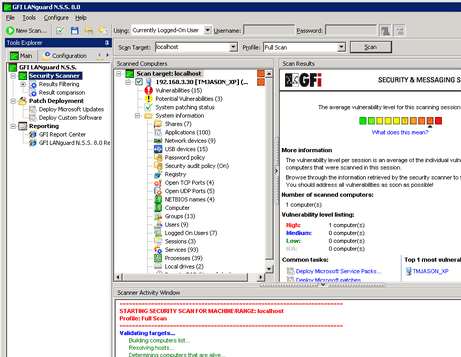 GFI LANguard Network Security Scanner Screenshot 1