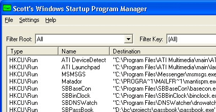 Scotts Windows Startup Program Manager Screenshot 1