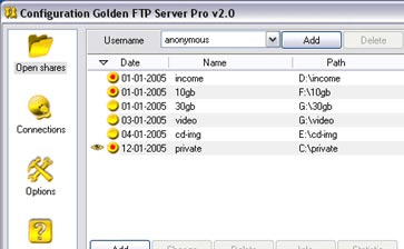 Golden FTP Server Pro Screenshot 1