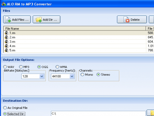 ALO RM to MP3 Converter Screenshot 1