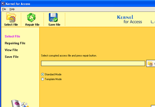 Nucleus Kernel Access File Repair Software Screenshot 1