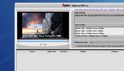 Aplus Video to PSP Screenshot 1