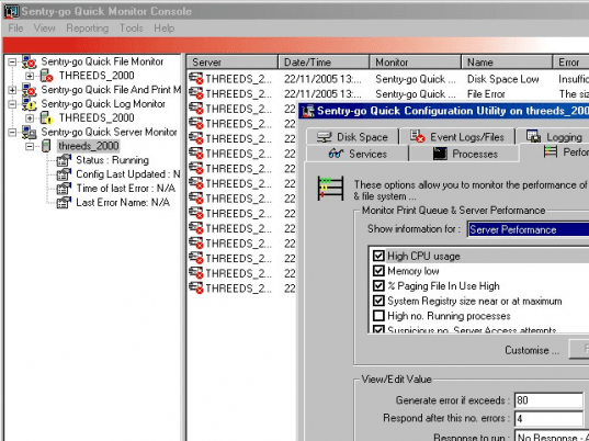 Sentry-go Quick Server Monitor Screenshot 1