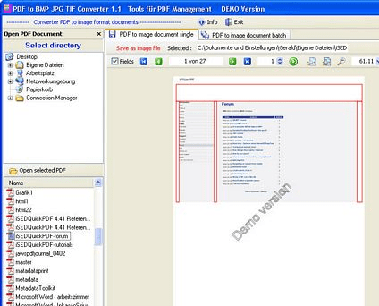 PDF To BMP JPG TIF Converter Screenshot 1