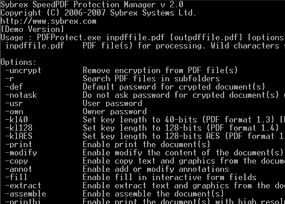 Sybrex SpeedPDF Protection Manager Console for AIX Screenshot 1