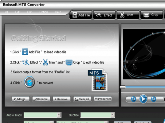 Emicsoft MTS Converter Screenshot 1