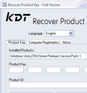 KDT Recover Product Key Screenshot 1