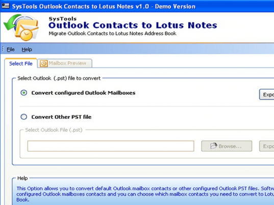 Transfer Outlook Contacts to Lotus Notes Screenshot 1