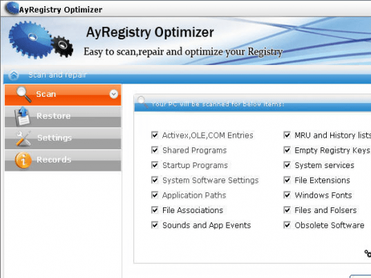 AyRegistry Optimizer Screenshot 1