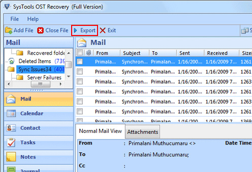 Convert OST to PST Outlook 2003 Screenshot 1