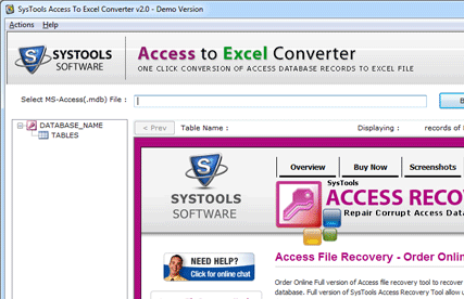 Convert Access to XLS Screenshot 1