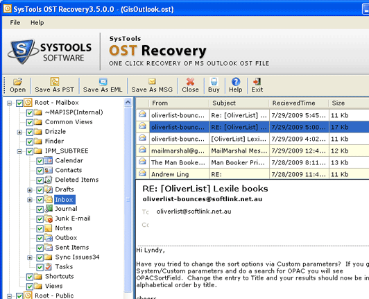 Easy Outlook OST Repair Tool Screenshot 1
