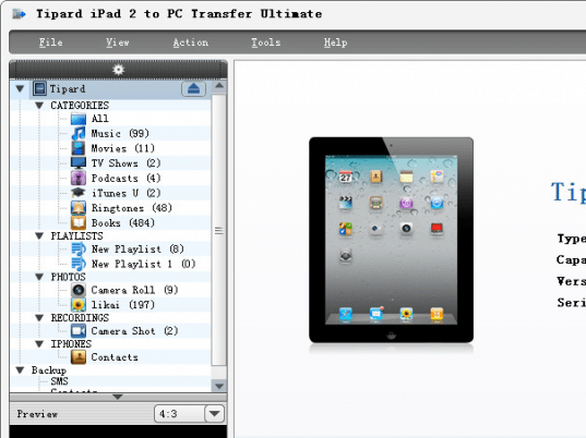 Tipard iPad 2 to PC Transfer Ultimate Screenshot 1