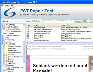 Retrieve Outlook PST Folder Screenshot 1