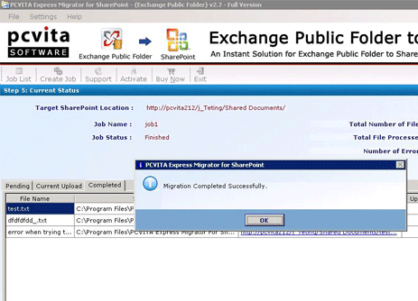 Public Folder to SharePoint Migration Screenshot 1