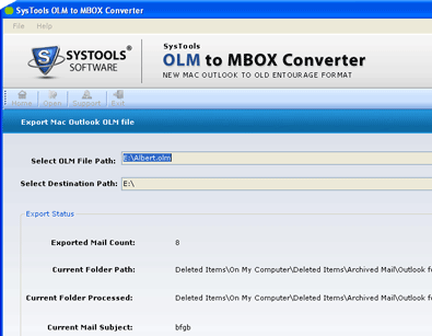 Export 2011 Outlook OLM to MBOX Screenshot 1