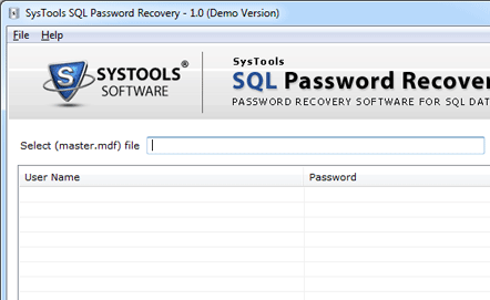 SQL Password Reset Software Screenshot 1