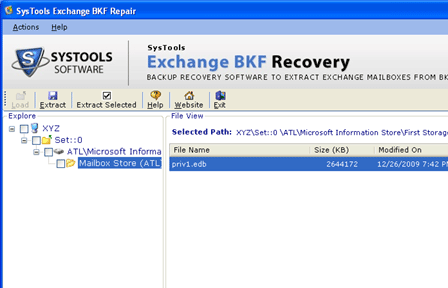 Recover Exchange 2003 BKF Files Screenshot 1