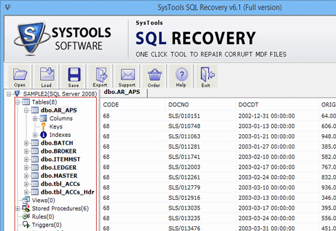 SQL Data Recovery Screenshot 1