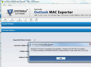 Outlook 2011 Mac Database Migration Screenshot 1