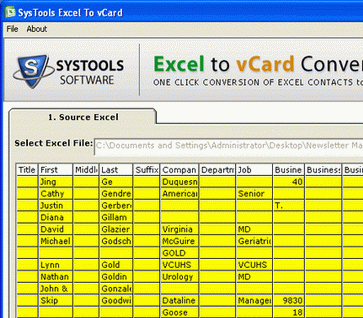 XLS to VCF Software Screenshot 1