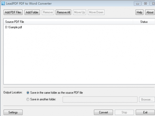 LeadPDF PDF to Word Converter Screenshot 1