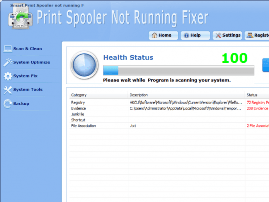 Smart Print Spooler Not Running Fixer Pro Screenshot 1