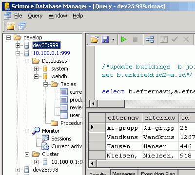 ScimoreDB Embedded, Server and Distributed Screenshot 1