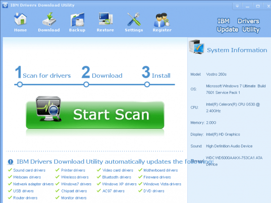 IBM Drivers Download Utility Screenshot 1