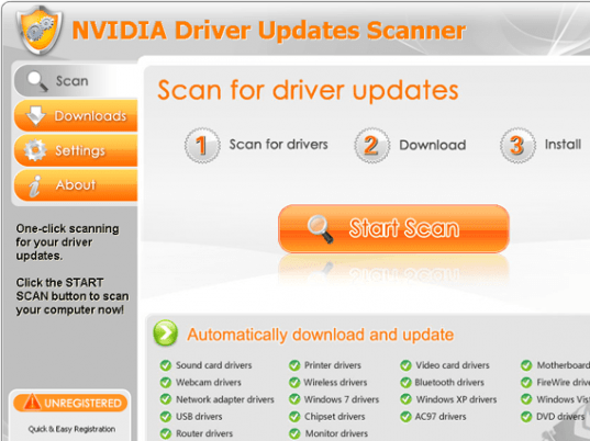 NVIDIA Driver Updates Scanner Screenshot 1