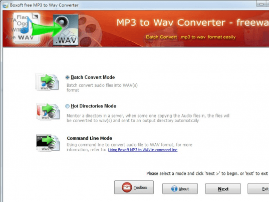 Boxoft MP3 to WAV Converter (freeware) Screenshot 1