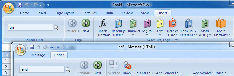 Ribbon Finder for Office Enterprise 2007 Screenshot 1