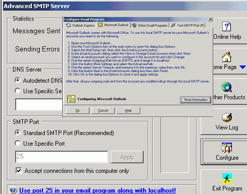 Advanced SMTP Server Screenshot 1
