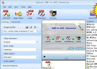 Free SWF to AVI Converter Screenshot 1