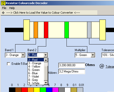 Resistor Colourcode Decoder Screenshot 1