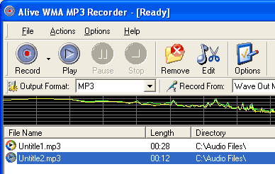 Alive WMA MP3 Recorder Screenshot 1