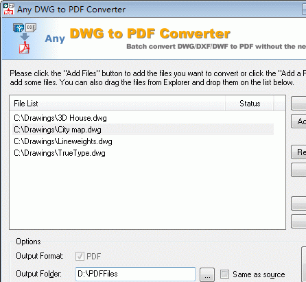 DWG to PDF Convert Screenshot 1