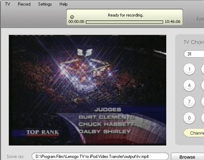 Lenogo TV to iPod Video Transfer Screenshot 1