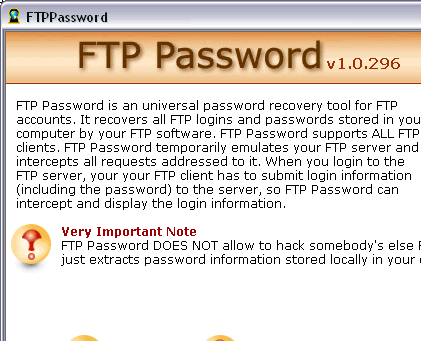 FTP Password Screenshot 1