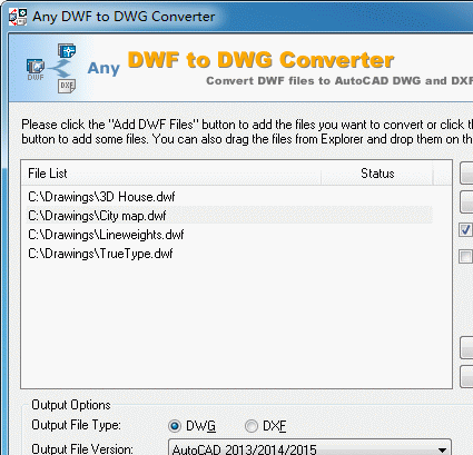 DWF to DWG 2007.1 Screenshot 1