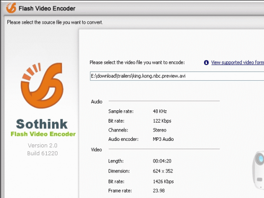 Sothink Flash Video Encoder Screenshot 1