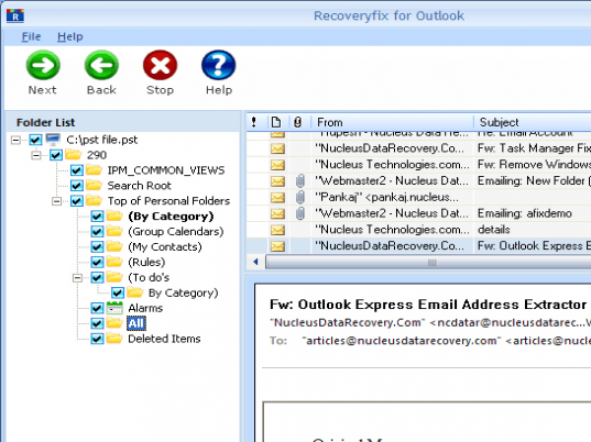 RecoveryFix for Outlook PST Repair Screenshot 1