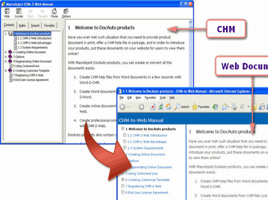 Macrobject CHM-2-Web 2007 Professional Screenshot 1