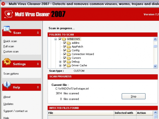 Multi Virus Cleaner 2007 Screenshot 1