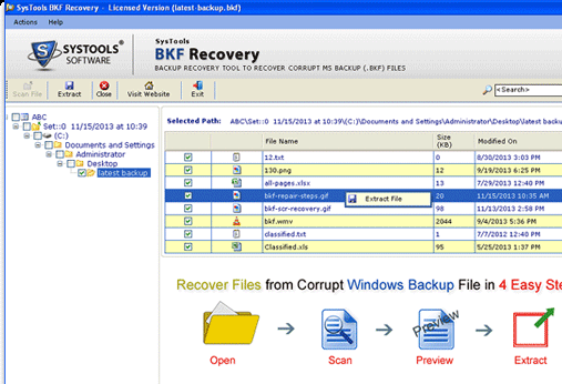 Windows XP Backup Recovery Screenshot 1