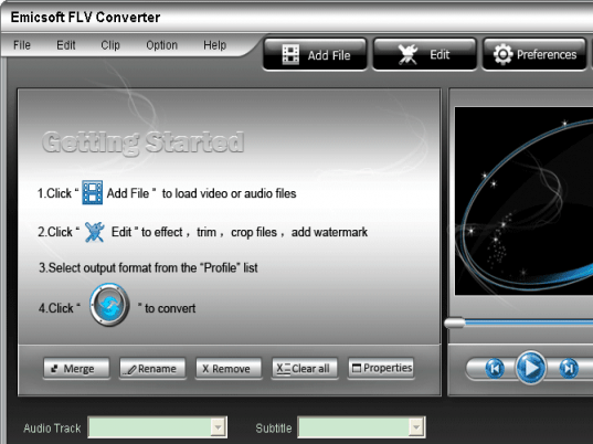Emicsoft FLV Converter Screenshot 1