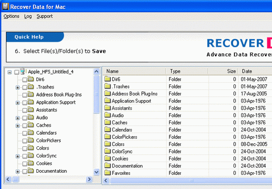 Macintosh Recovery Software Screenshot 1