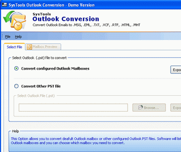 Microsoft Outlook Conversion Screenshot 1