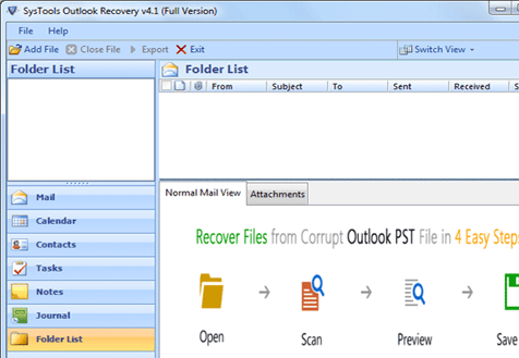 PST Email Recovery Screenshot 1